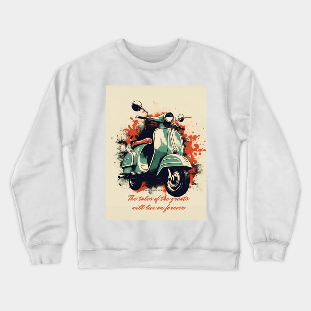 Scooter Ride Urban Racer Crewneck Sweatshirt by ArtWearSplash